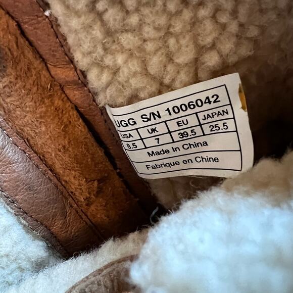 UGG Chaney Camel Suede Buckle Strap Zip Up Boots Cottagecore Prairie - US 8 - Picture 8 of 12